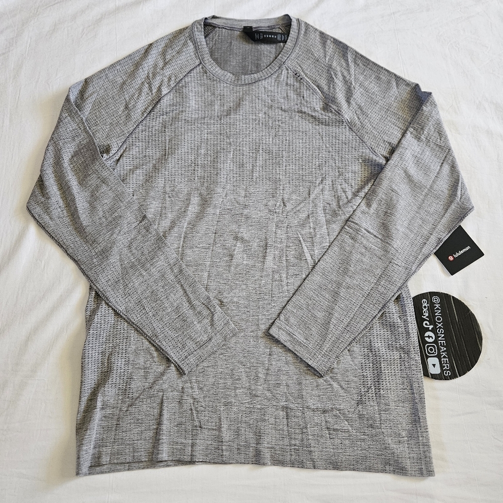 Lululemon Metal Vent Tech Long Sleeve SLTE/WHT Slate Grey Men's Size XXLarge - Picture 1 of 7